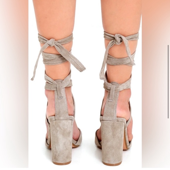 Steve Madden Christey Wrap Heels - Taupe - Picture 4 of 7